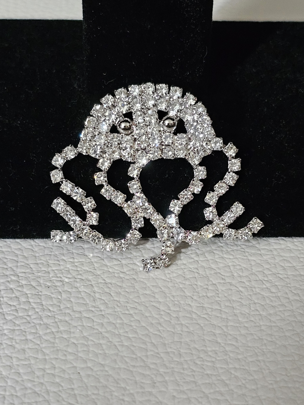 Silver-tone Crystal Octopus Brooch - Sparkling Clear Rhinestones
